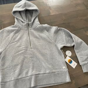Vuori Women's Restore Half Zip Hoodie Small Light Heather Grey